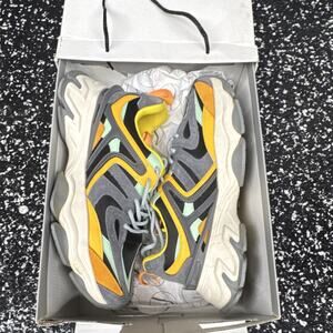 Javi Surge Men's Athletic Sneakers Lace Up Low Top Colorblock Gray Orange Black